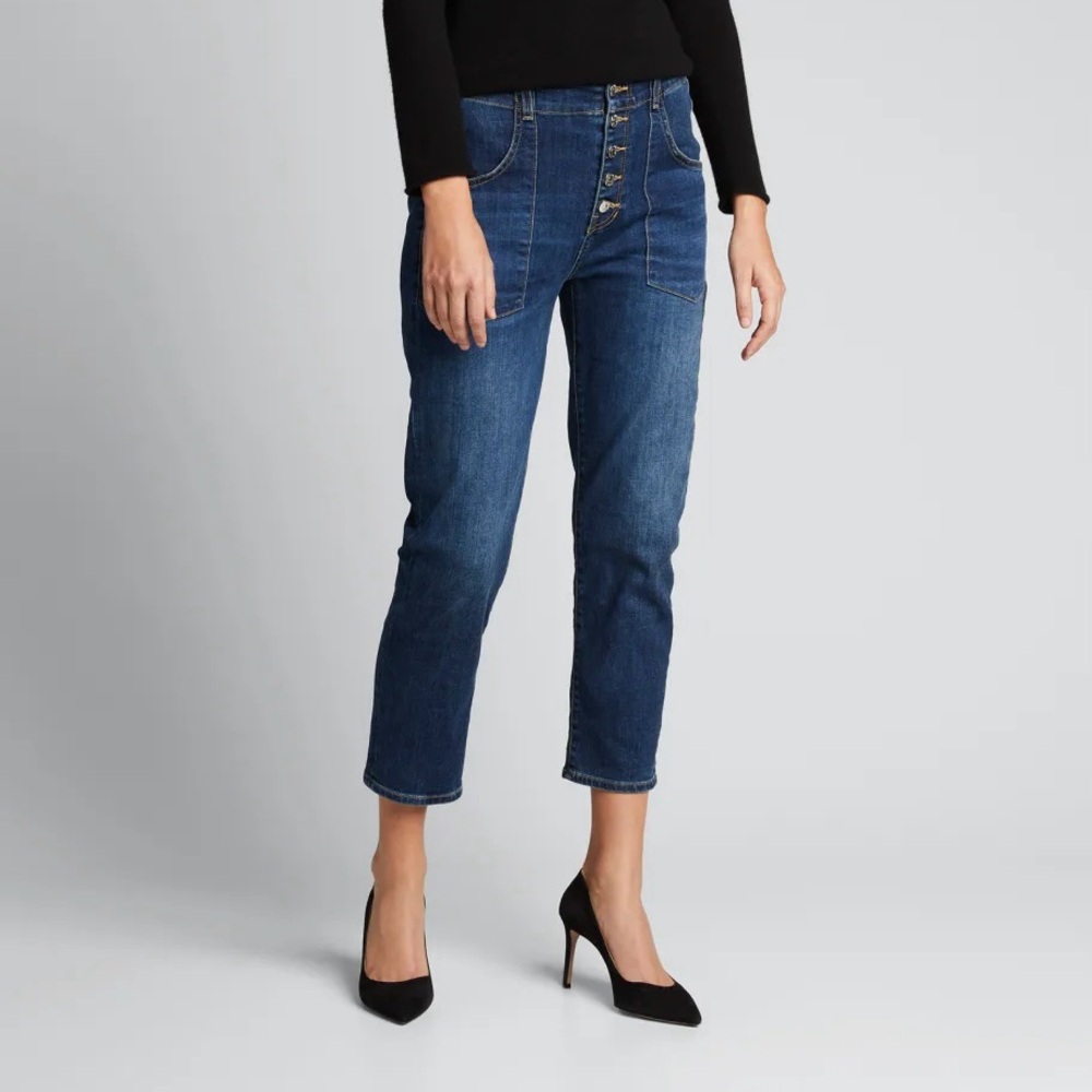 Veronica Beard Jeans Womens 25 / 0 Arya Straight High Rise Crop Flap Pocket
